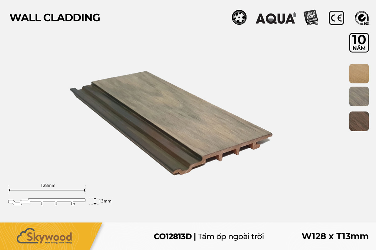 Tấm Ốp tường – Ốp trần CO12813D – Driftwood – 13mm