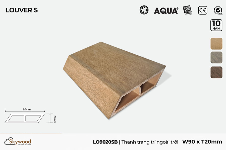 Thanh lam gỗ trang trí LO90209SB – B.Teak – 20mm