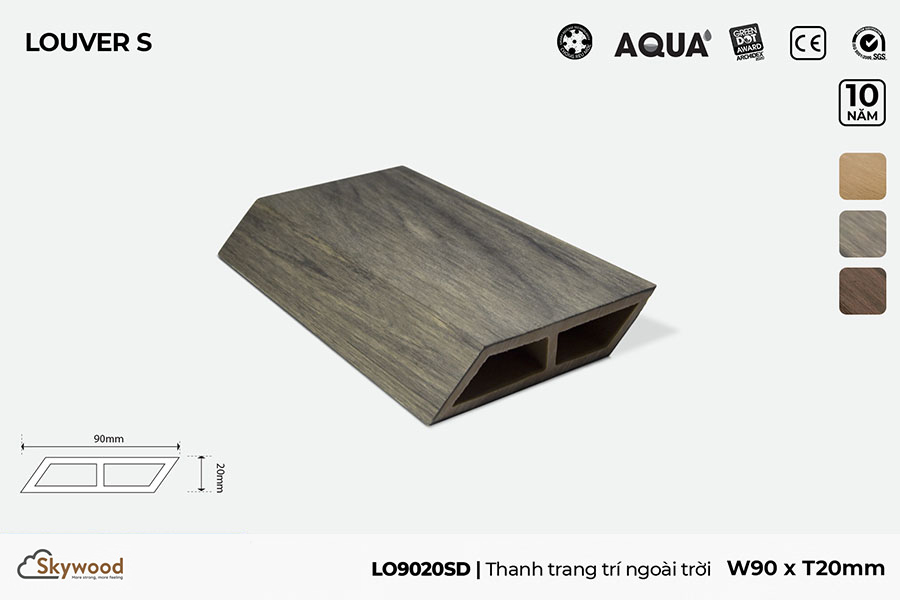 Thanh lam gỗ trang trí LO9020SD – Driftwood – 20mm