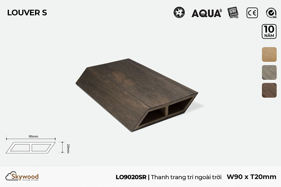 Thanh lam gỗ trang trí LO90209SR – Rosewood – 20mm