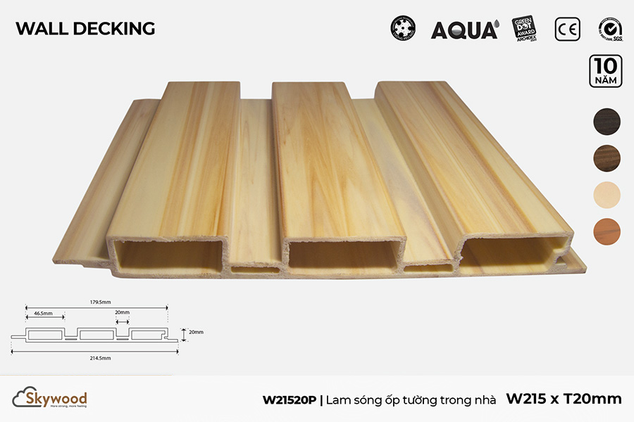 Lam Nhựa 3 Sóng – W21520P – Golden Pine – 20mm